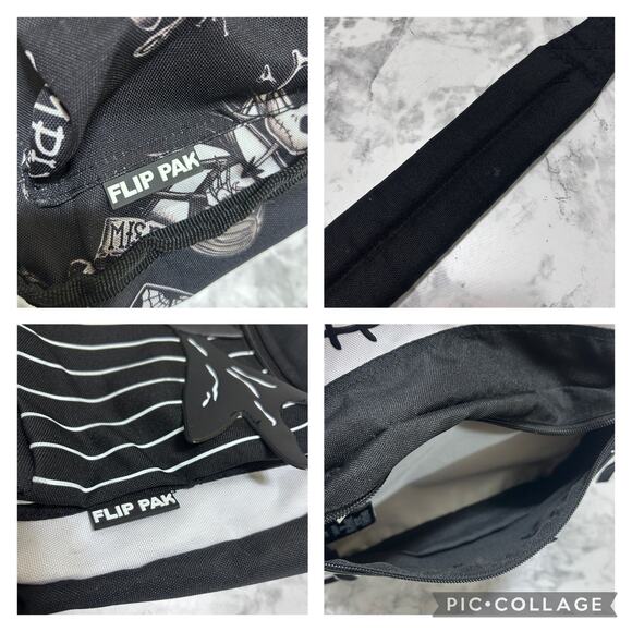 Disney Nightmare Before Christmas Flip Pak Reversible Backpack Jack & Sally Blk - Picture 9 of 10